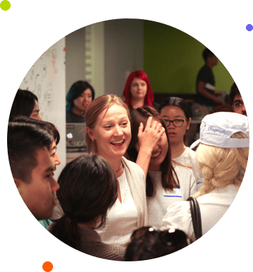 Soapbox speakers and audience